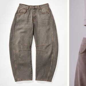 Free People Lucky You Mid Rise Barrel Jeans